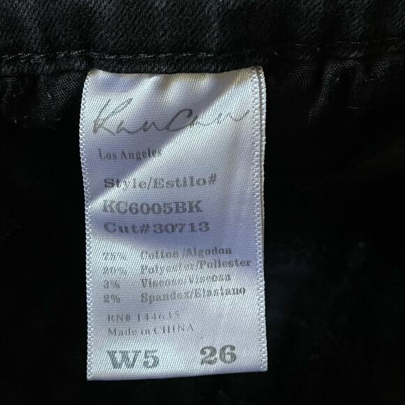 Kancan Destroyed Jean Shorts Cuffed Hem Black Denim Size 5 26 - Picture 8 of 11